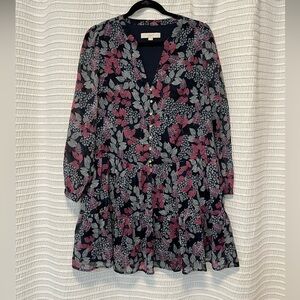 Loft button down floral dress